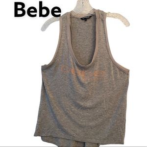 Bebe Sport Racerback Gray Logo Tank M
